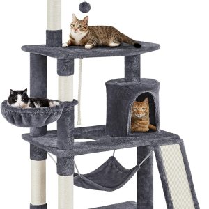 Yaheetech – Árbol para gatos extragrande de 1575 cm con poste rascador cubierto de sisal pedestal y hamaca de felpa torre de actividades para gatos Yaheetech – Árbol para gatos extragrande de 1575 cm con poste rascador cubierto de sisal pedestal y hamaca de felpa torre de actividades para gatos
