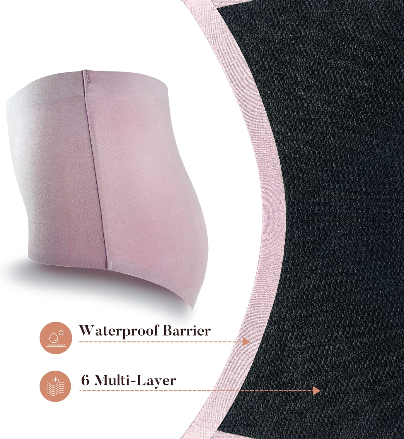 Ropa interior absorbente para incontinencia urinaria para mujer, calzón de cintura alta sin costuras para protección contra fugas de vejiga, 2.3