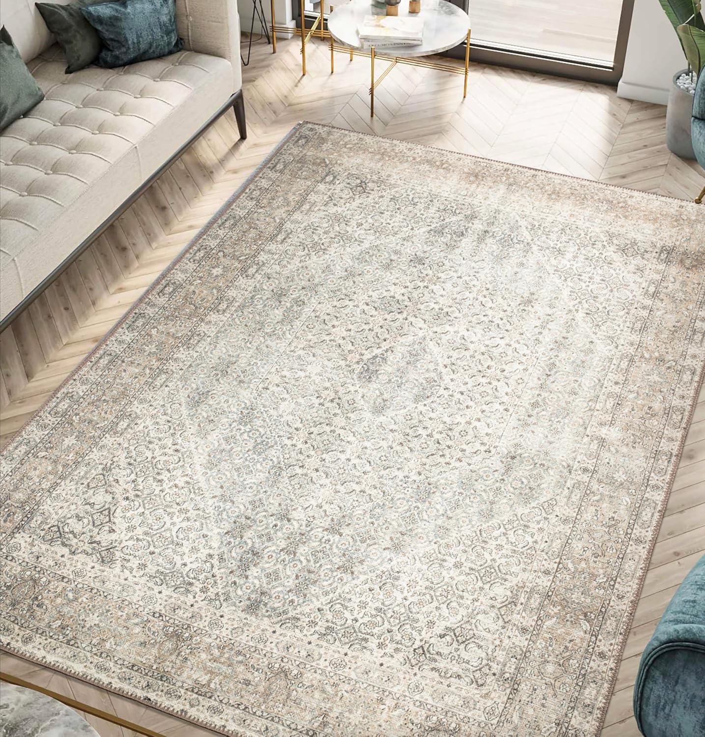 Keen Home Design Alfombras lavables a máquina con parte trasera antideslizante, ideal para pasillo, sala de estar, dormitorio, cocina y lavandería,