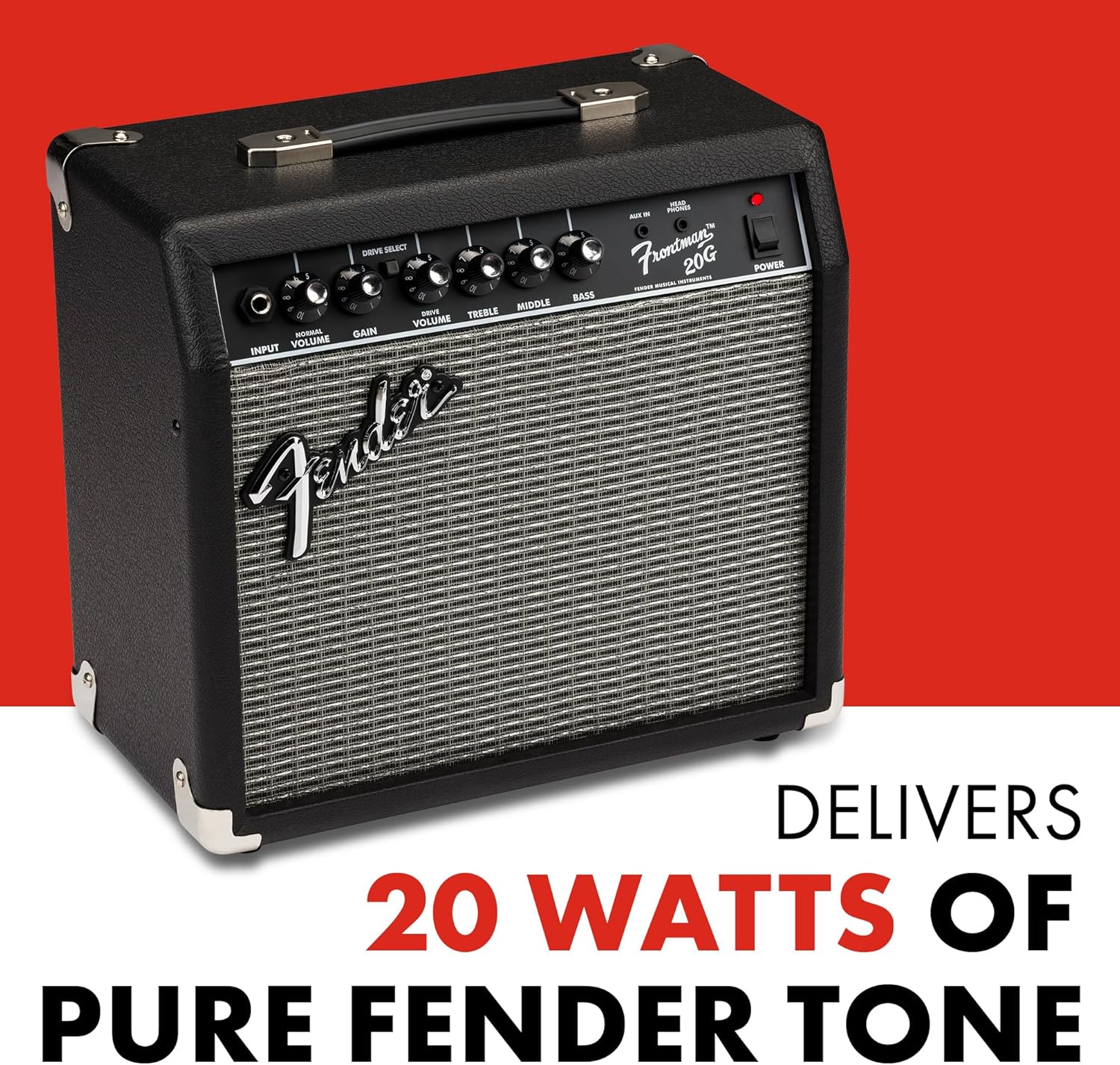 Fender Frontman – Amplificador de guitarra de 20 G, 10 vatios, con 2 años de garantía de 6 pulgadas, altavoz de diseño especial Fender de 10 x 16 x