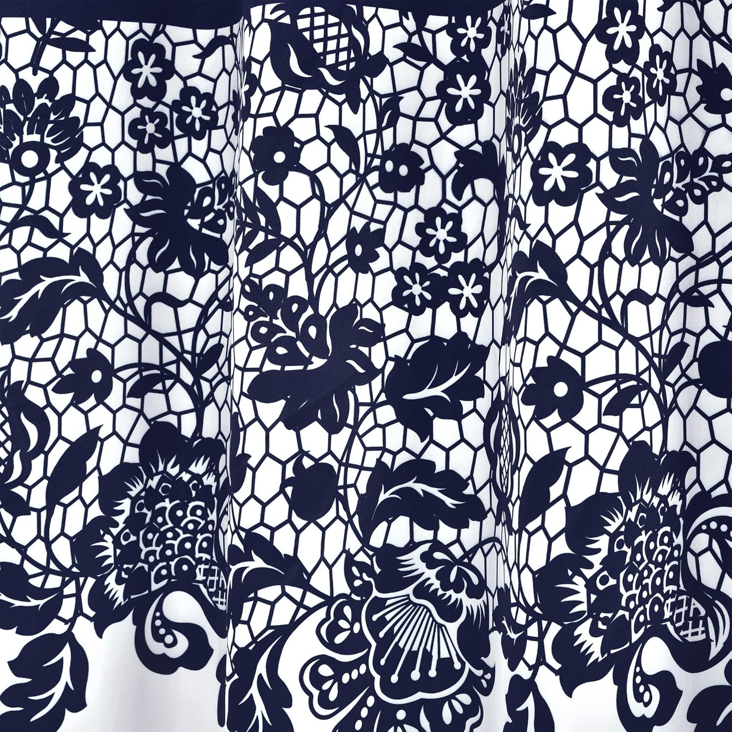 LUSH DÉCOR – Cortinas estampadas con filtro de luz azul marino Lush Decor Estate Garden para sala, comedor, dormitorio (par), largo ancho, 84 x 52