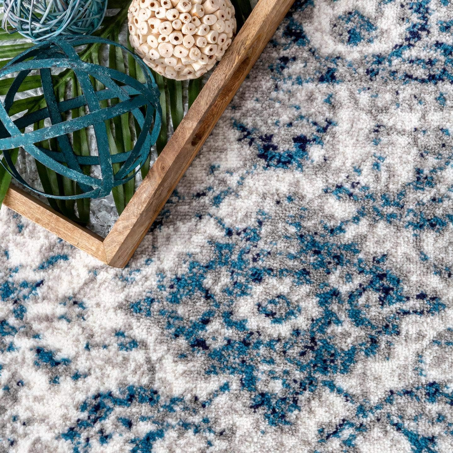 nuLOOM Vintage Anaelle – Alfombra de área, 4 x 6 pies, azul