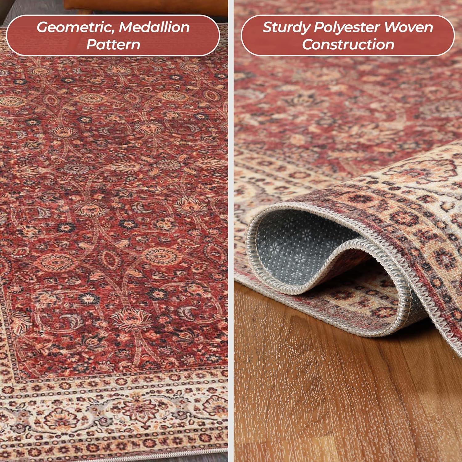 SUPERIOR Alfombra de área grande para interiores, parte trasera antideslizante para niños o mascotas, entrada, cocina, dormitorio, saladormitorio,
