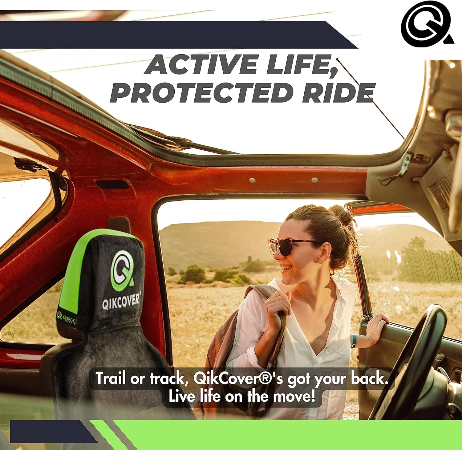 QIKCOVER Funda impermeable de alta calidad para asiento de automóvil, a prueba de sudor, ajuste universal, antideslizante, protector duradero para