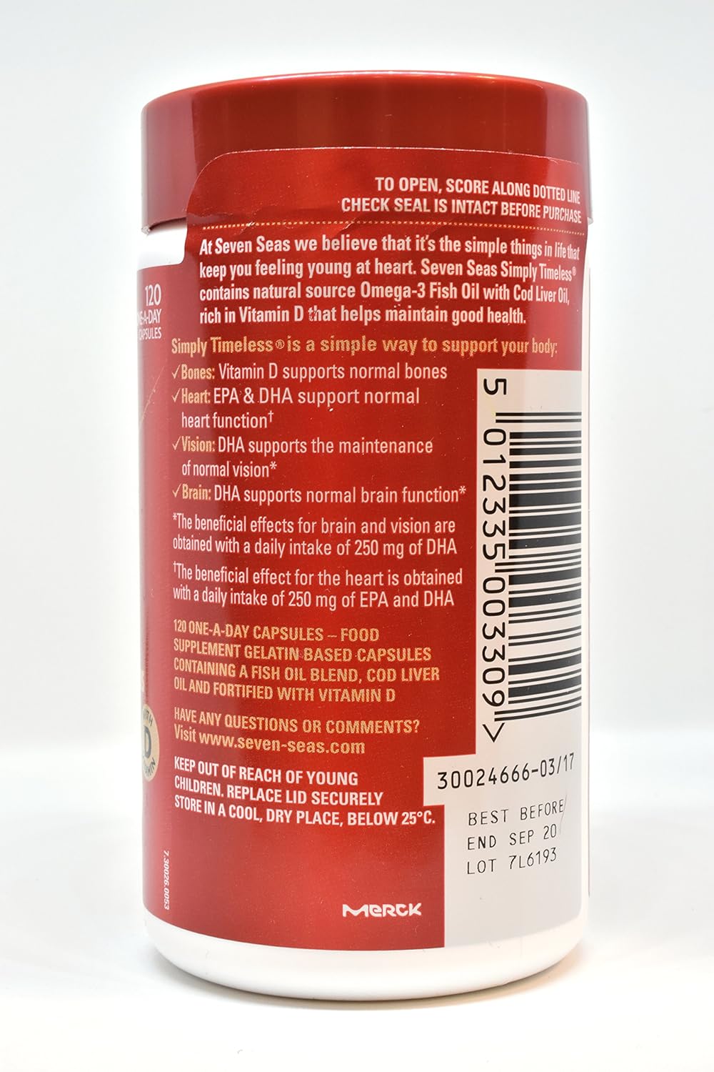 Seven Seas Aceite de Hígado de Bacalao Puro 120 cápsulas