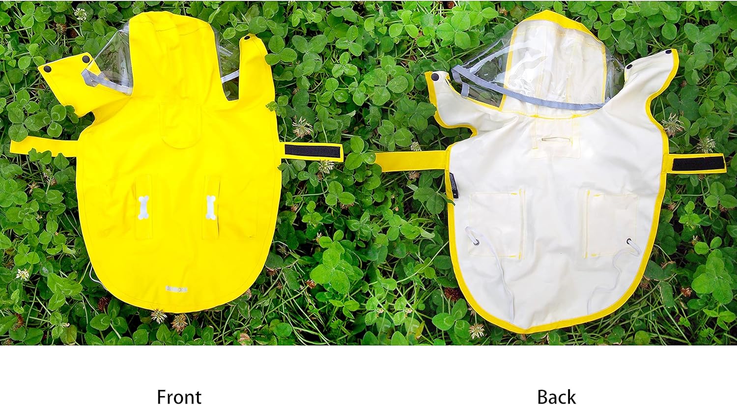 Chubasquero impermeable para perro con capucha de poncho, chaqueta de lluvia amarilla ajustable para mascotas con agujero para correa para perros