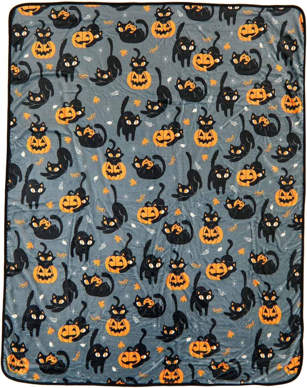Fun Costumes Manta de microfibra de vellón de calabaza negra de Halloween de 60 x 48 pulgadas  Decoración del hogar espeluznante suave y mullida