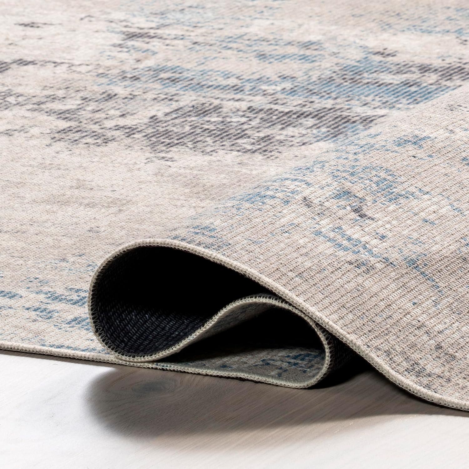 nuLOOM Milana – Alfombra moderna de algodón lavable a máquina, 4 x 6 pies, color gris