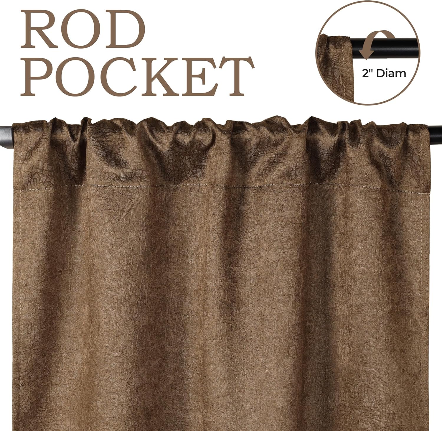 BLUENILEMILLS Paneles de cortinas opacas para oscurecer la habitación con bolsillo para barra, cortinas perfectas para ventanas de cocina,