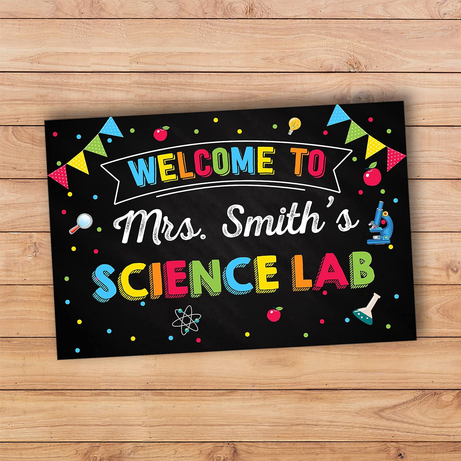 Anna Flora Póster de clase de laboratorio de ciencias, decoración personalizada para profesores para aula, impresiones escolares, letrero de