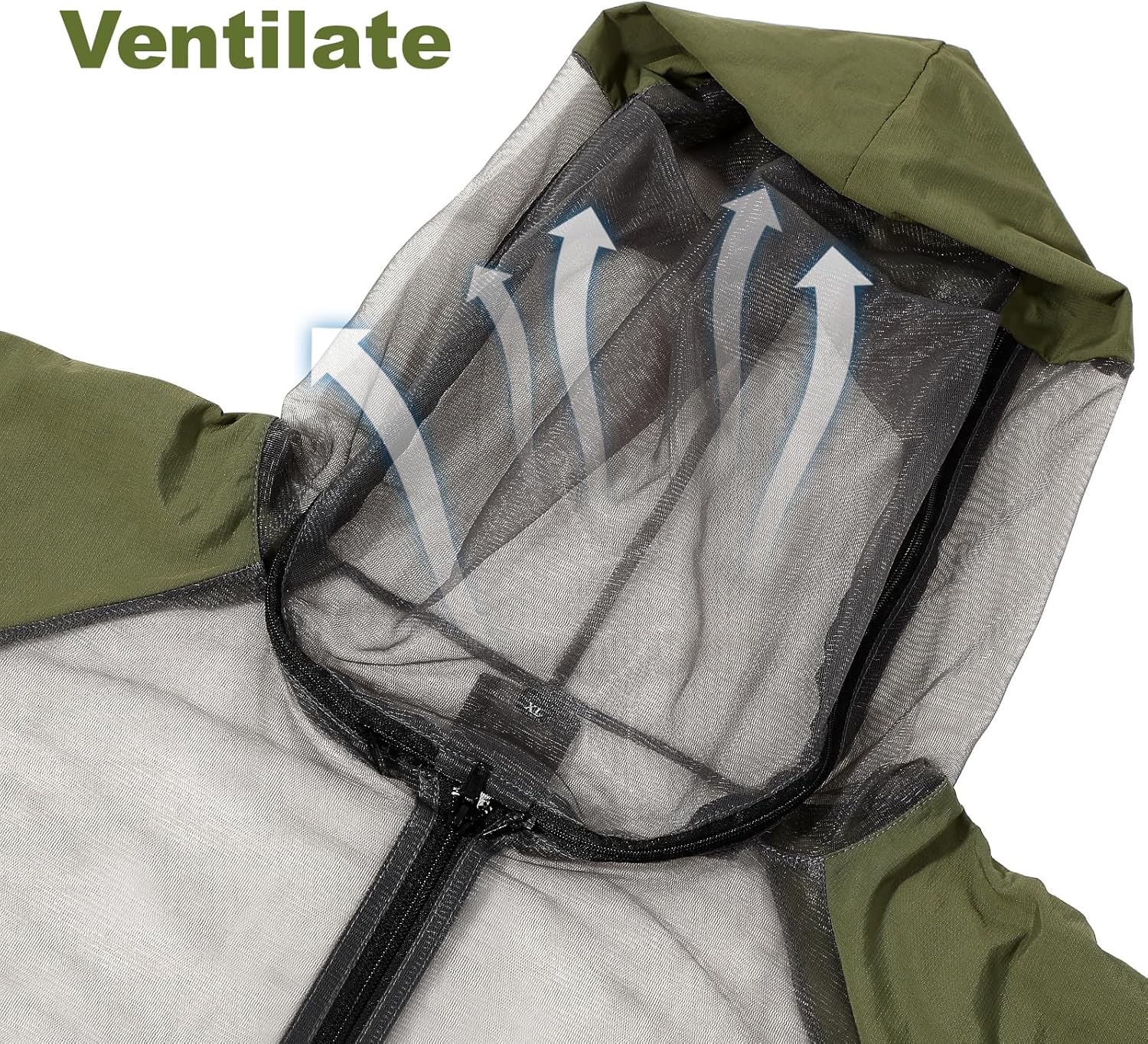 BESPORTBLE Traje de mosquito profesional para exteriores, 1 juego de chaqueta de malla transpirable con capucha y pantalones, protección de red para