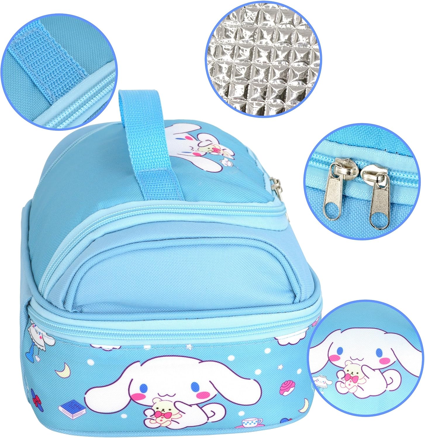 Roffatide Anime Cinnamoroll – Bolsa de almuerzo para hombre y mujer, a prueba de fugas, gran compartimento, contenedor de almuerzo para trabajo,