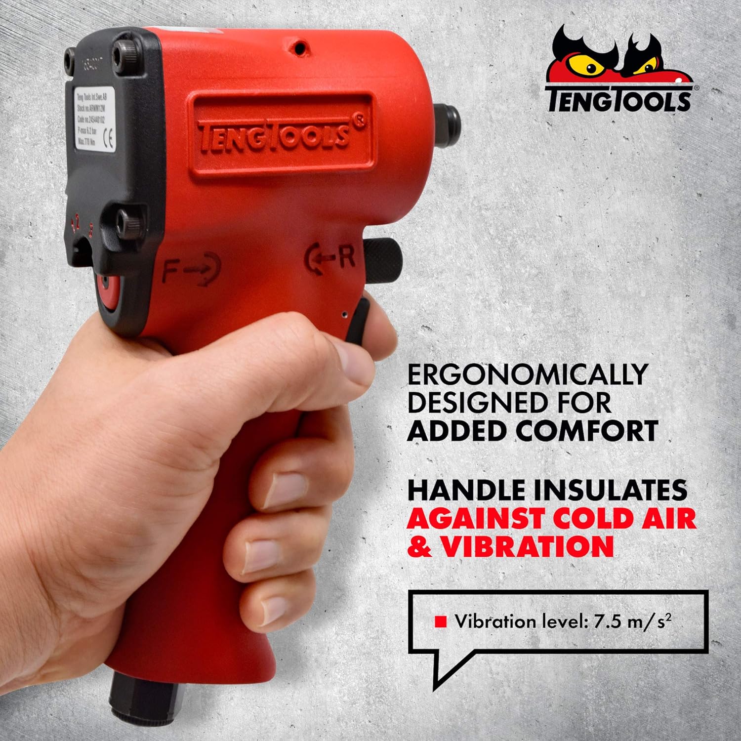 Teng Tools ARWM12M – Pistola de llave de impacto neumática compacta reversible de 12 pulgada de alto par