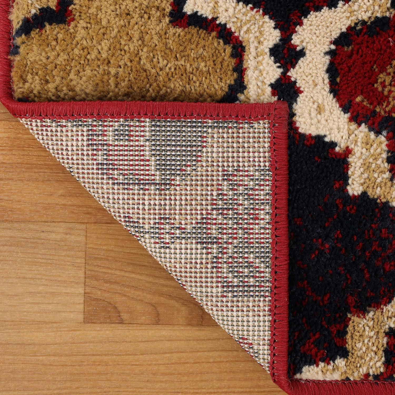 SUPERIOR – Alfombra de área grande para interiores, con respaldo de yute, perfecta para suelos de madera dura, diseño de entramado Viking, 5 x 8