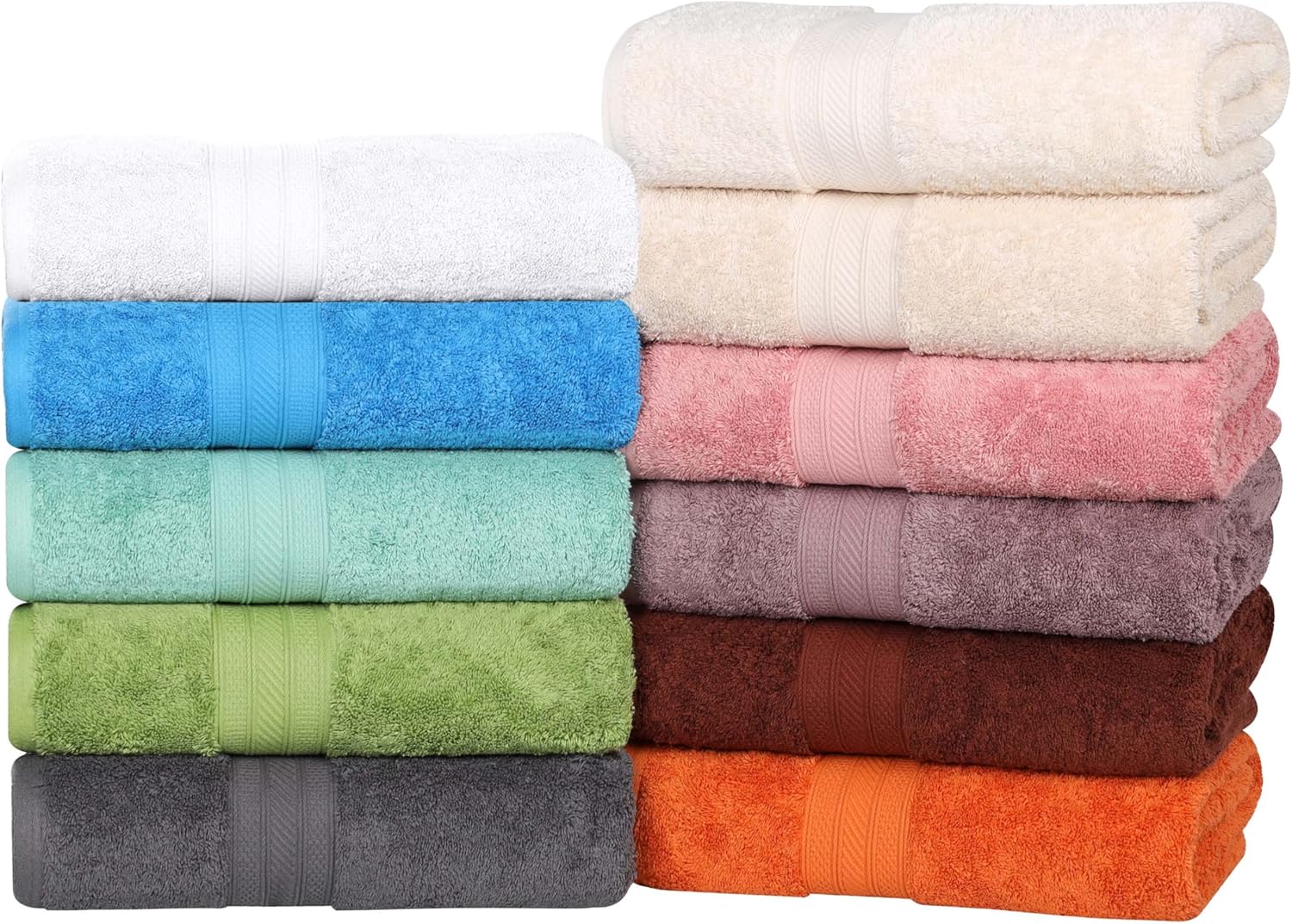 Superior SUPERIOR – Juego de 4 toallas de baño de 100% algodón peinado de fibra larga de 27.64 ozm, para baño, ducha, cocina, súper suave, afelpada,