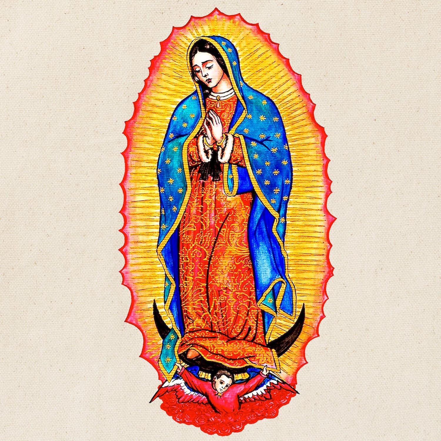 CafePress Virgen de Guadalupe Tote Bag Natural Canvas Tote Bag, bolso de compras de tela