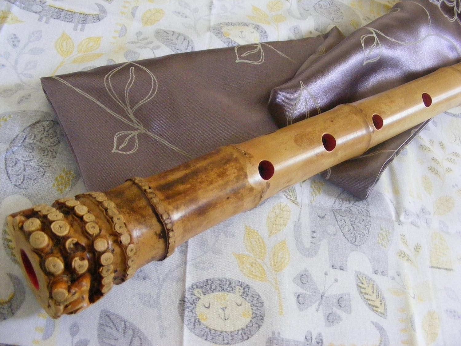 Shakuhachi – Flauta de bambú Shakuhachi estándar 1.8 con extremo de raíz y boquilla shakuhachi corte borde natural instrumento zen. instrumento