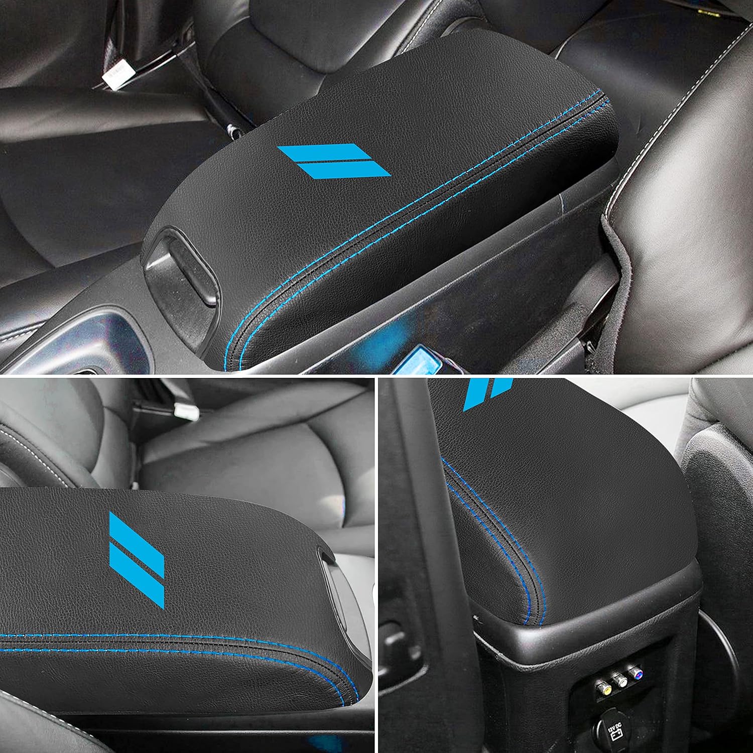 YOSRTER Funda para reposabrazos de consola central para Dodge Journey 2011-2018 2019 2020, caja de reposabrazos central de cuero antiarañazos para