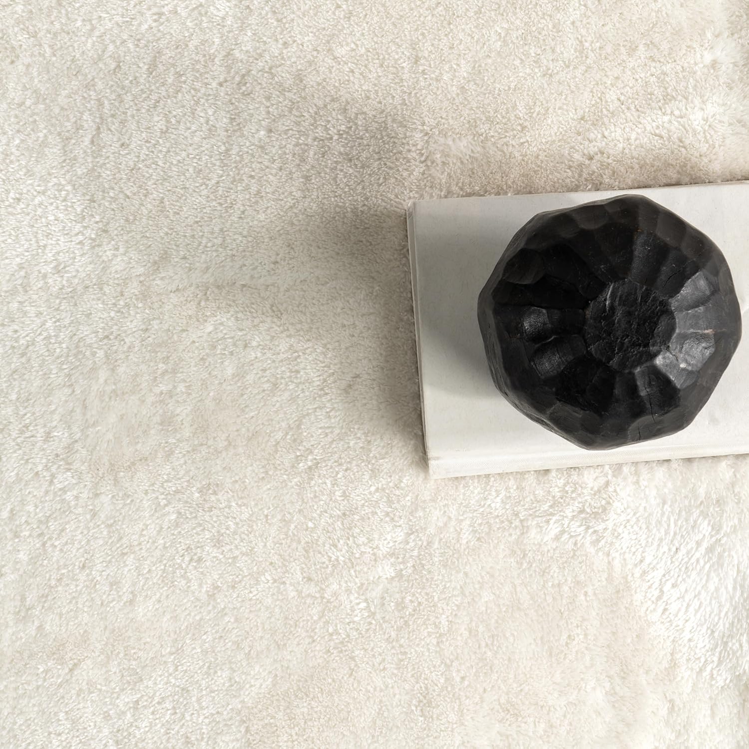 nuLOOM Loni – Alfombra de pelo largo lavable a máquina, 6 cuadrados, lavables a máquina, alfombra de transición blancomarfil, para sala de estar,