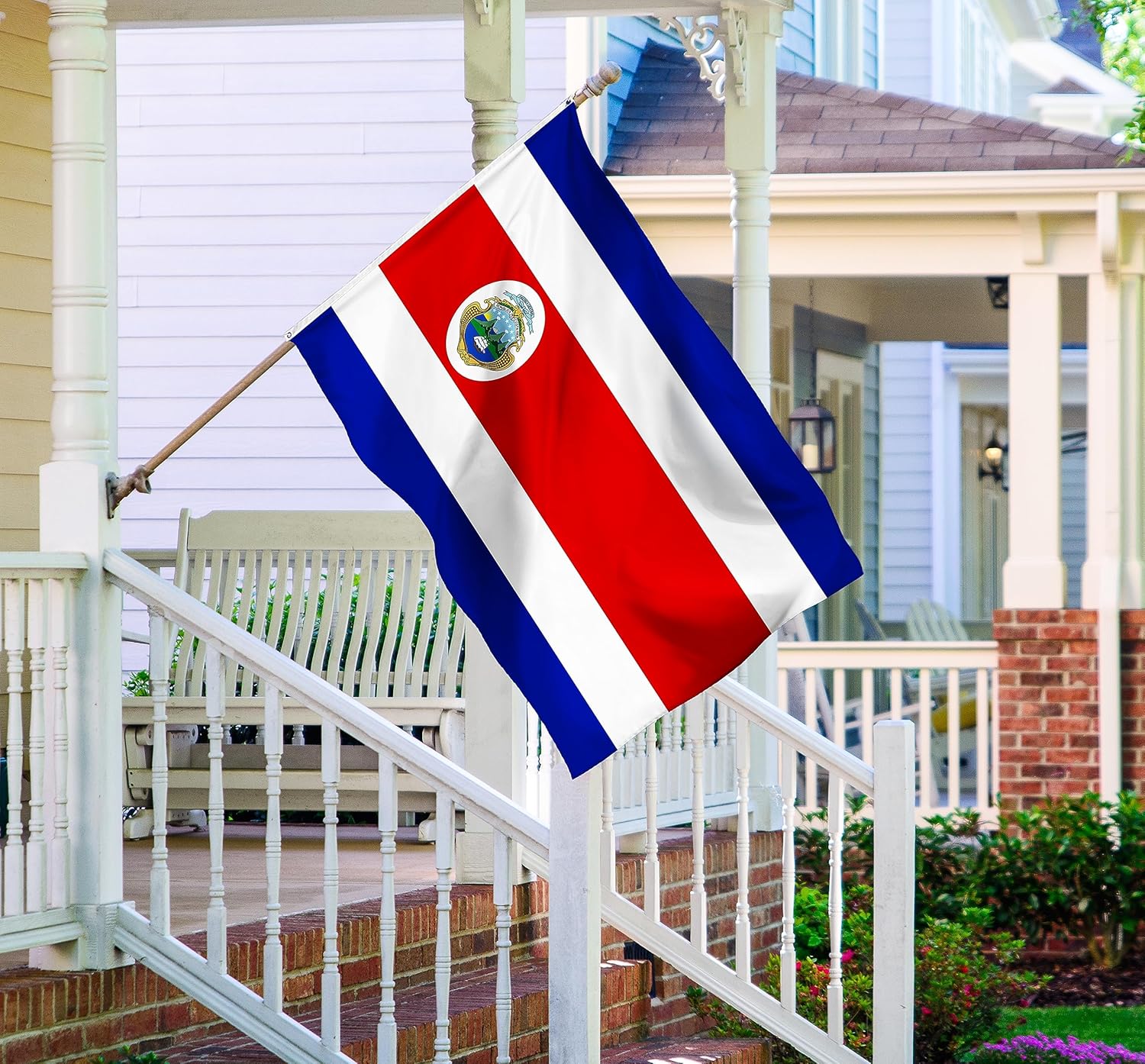 Bandera de Costa Rica de doble cara de 3 x 5 pies, resistente, banderas nacionales de Costa Rica de 3 capas de poliéster duradero, decoración para