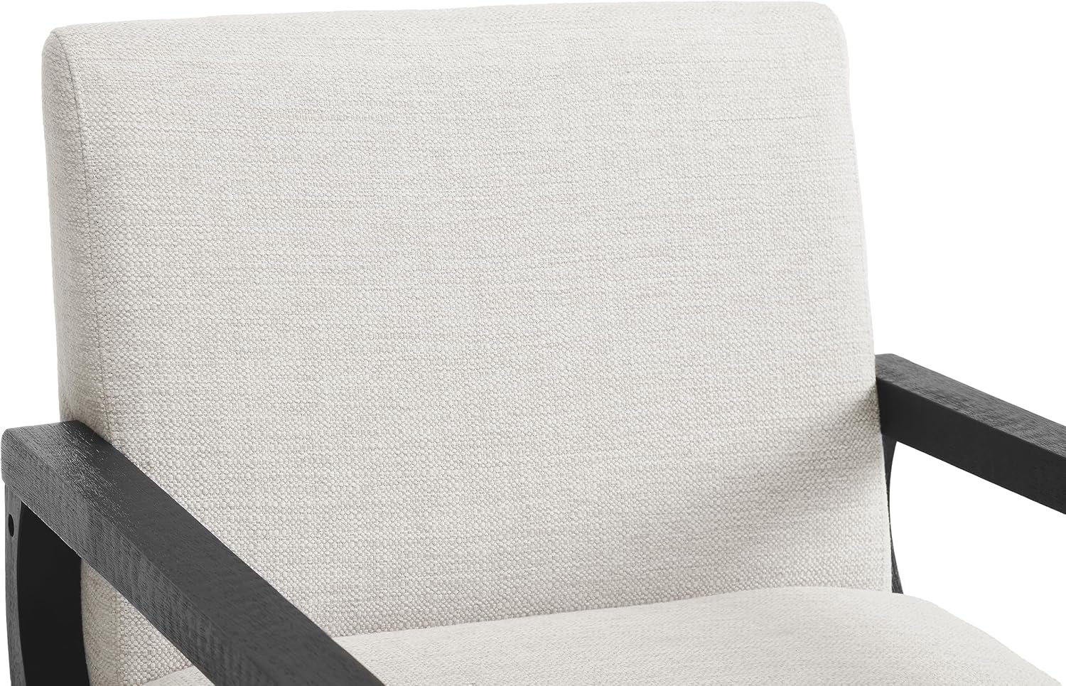 Silla decorativa moderna de mediados de siglo, sillón tapizado de lino, cómodas sillas de sala de estar, silla de lectura de una sola tela con marco
