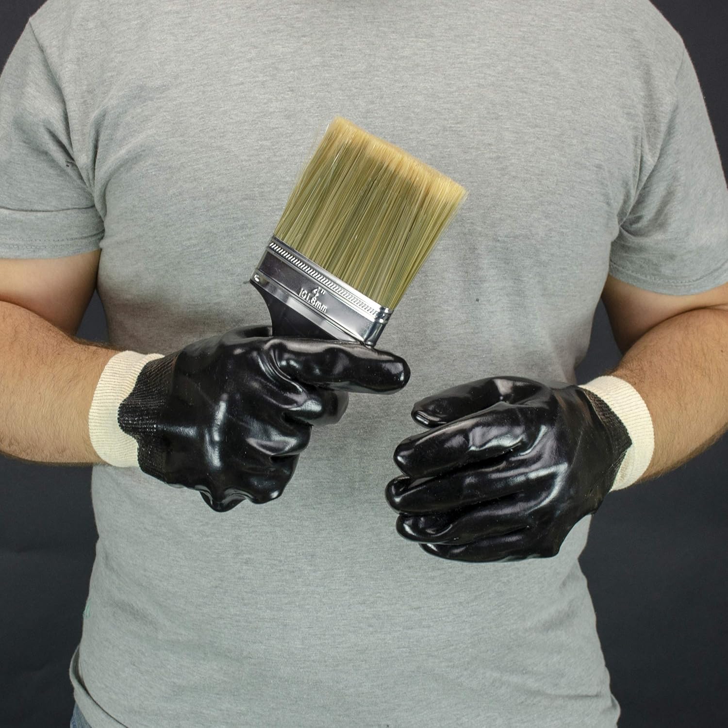 West Chester 12000 – Guantes con forro entrelazado y revestimiento de PVC, grandes, guantes de trabajo con muñeca de punto, forro de algodón suave,