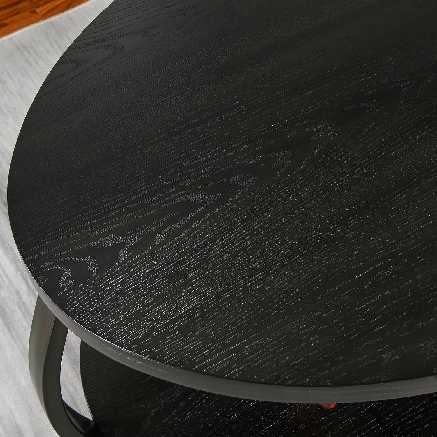 MODERION KFZ2439DK – Mesa auxiliar ovalada con estante de almacenamiento, mesa de té de centro industrial con patas de metal, mesa de sofá lateral