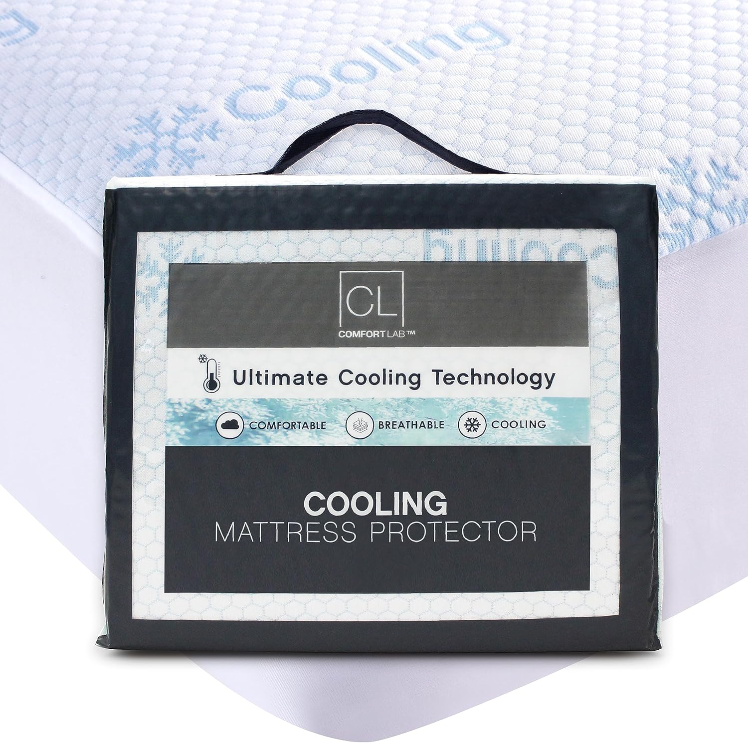 Protector de colchón refrescante Queen, 15 pulgadas de profundidad, tela de rizo, lavable a máquina