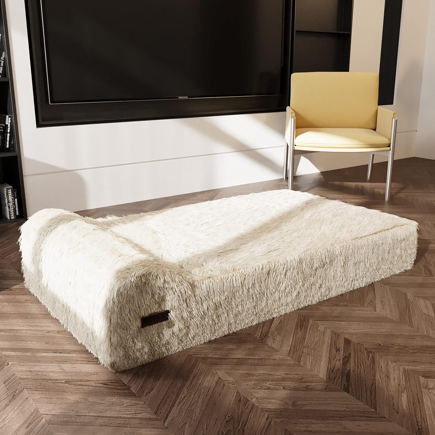 Cama ortopédica jumbo para perros, cama para mascotas de espuma viscoelástica de 7 pulgadas de grosor con almohada con funda extraíble y forro