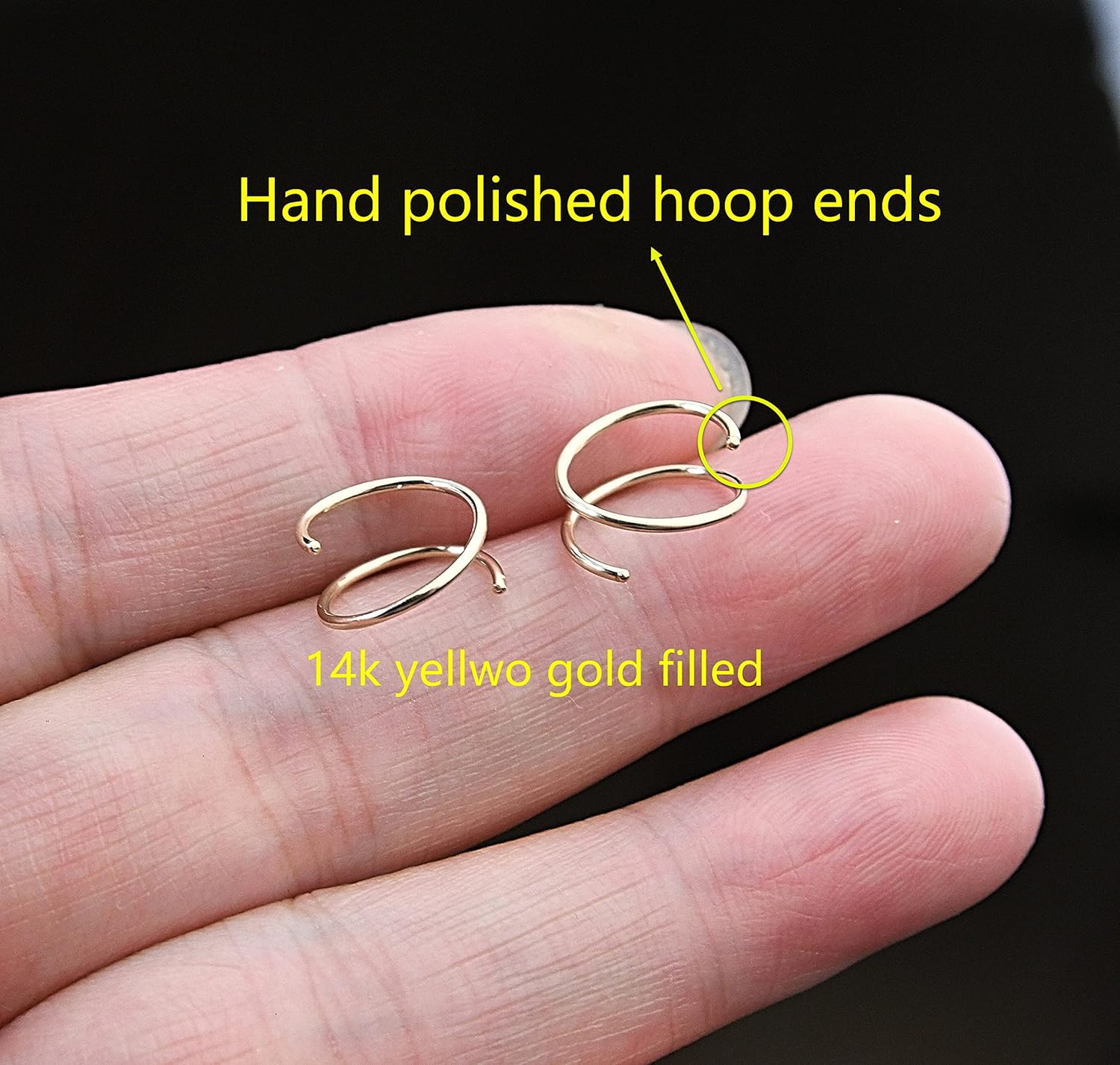 14k Rose Gold Filled Spiral Double Hoop Earrings for Single Piercing  Twist Small Hoop Earrings  Double Helix Cartilage Hoop Earring  Double