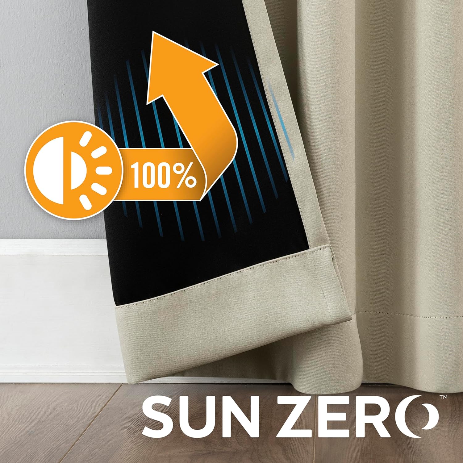 Sun Zero Belize – Juego de 2 paneles de cortinas plisadas con cierre magnético, 100 % opacas, calidad de teatro, 52 x 96 pulgadas, color crema