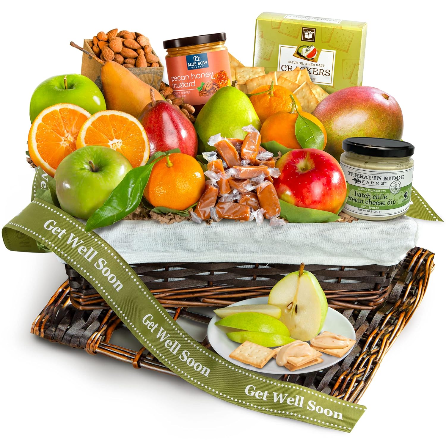 A Gift Inside Cesta de regalo de frutas de lujo Get Well Soon