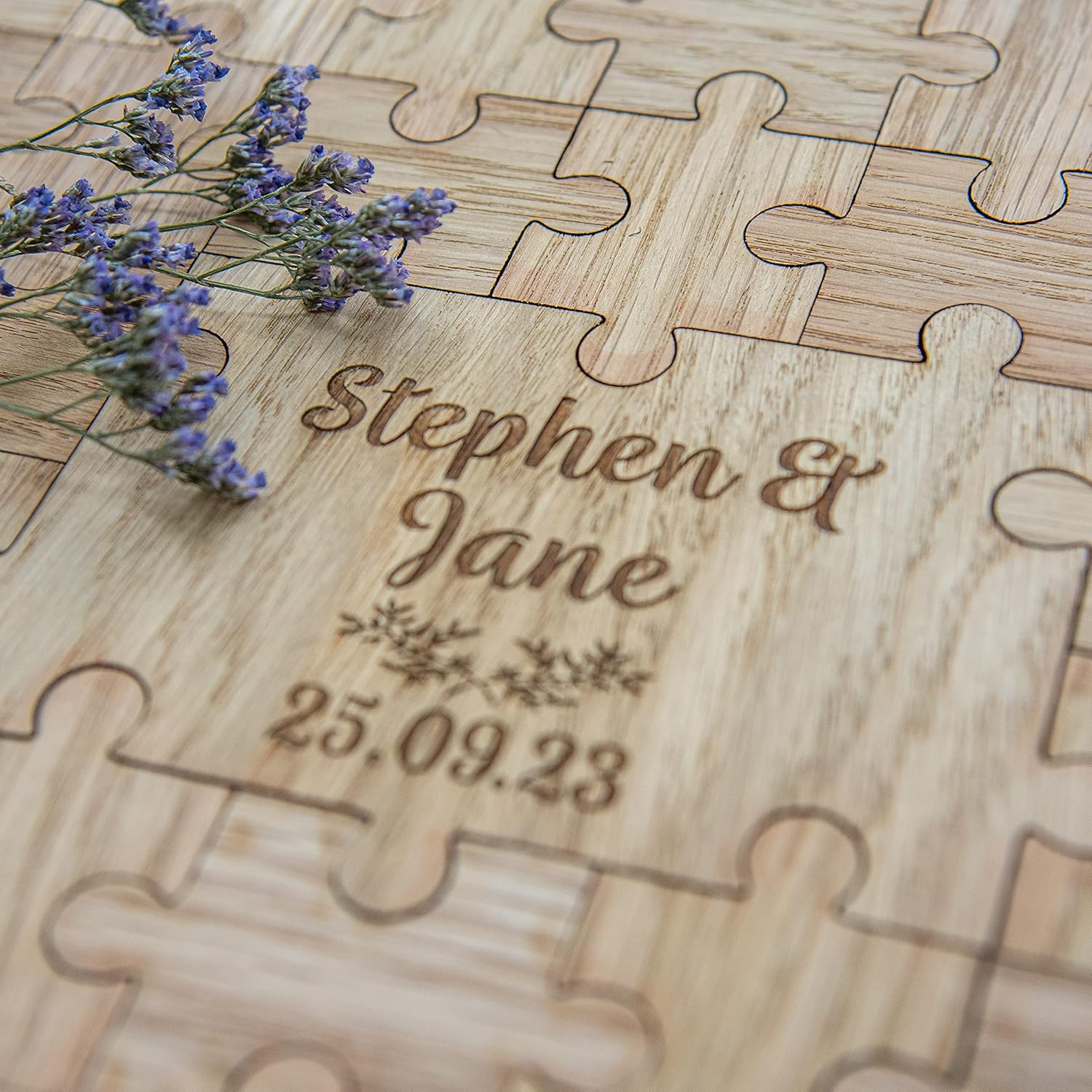 Wedding guest book alternative jigsaw puzzle personalized guestbook  laser engraved wooden pieces for party engagement reception anniversary (66