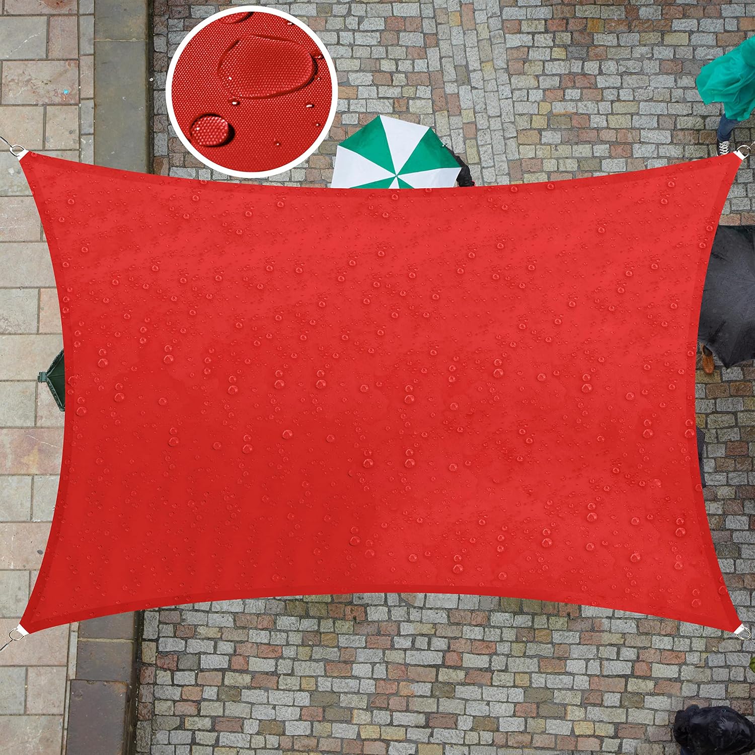 ColourTree TAPS9.5 – Toldo cuadrado impermeable, parasol de tela con 95% de bloqueo de rayos UV y resistente al agua, para patio, jardín o cochera