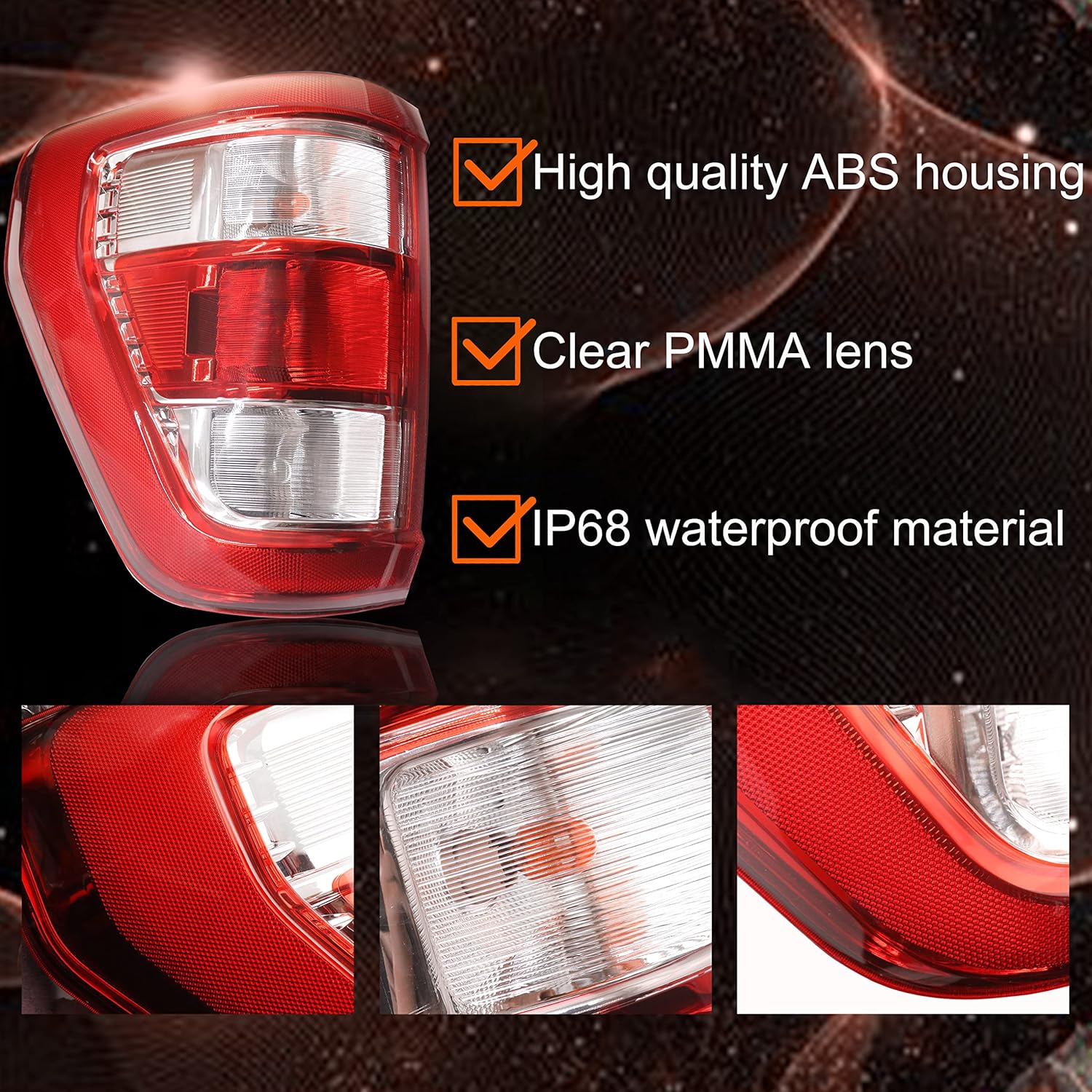 SENSHINE Conjunto de luz trasera para Ford F150 F-150, accesorios 2021 2022 2023, repuesto de lámpara trasera de freno estilo OE luces traseras