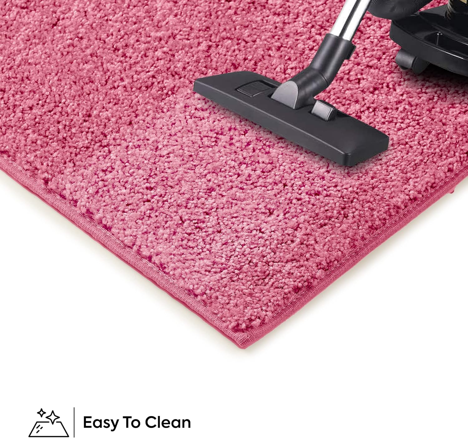 Alfombrilla de color liso, de felpa, moderna, alfombra adecuada para los niños y mascotas Fabricada en EE.UU., forma rectangular, alfombrilla ideal