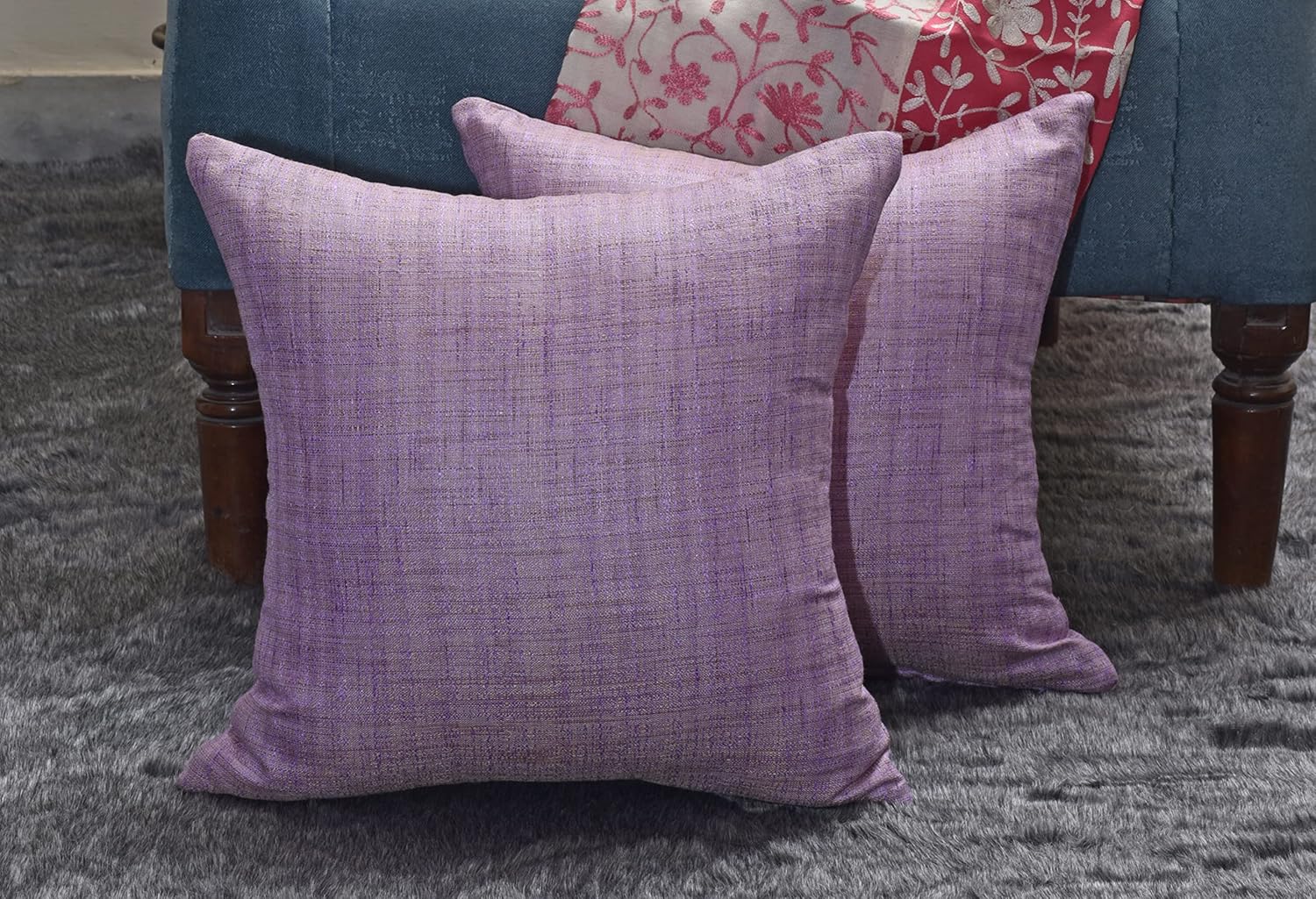 SCARLETT LINENS Almohadas decorativas para sofá cama, almohadas decorativas de sala de estar, almohadas rústicas, fundas de almohada sólidas de seda