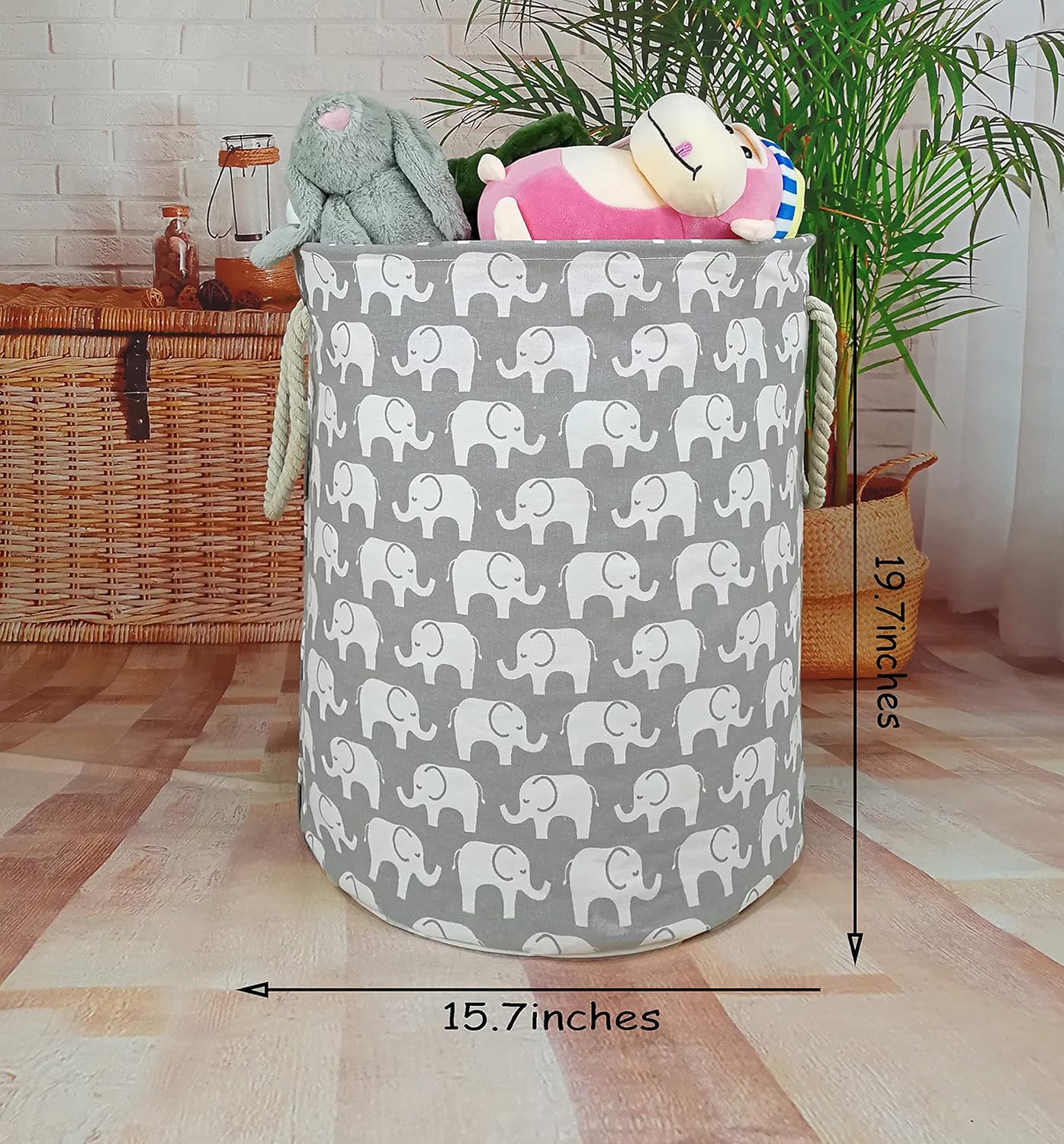 Cesta de ropa sucia de elefante, plegable, impermeable, de lona, para la ropa sucia, linda canasta de dibujos animados para habitación de los niños,