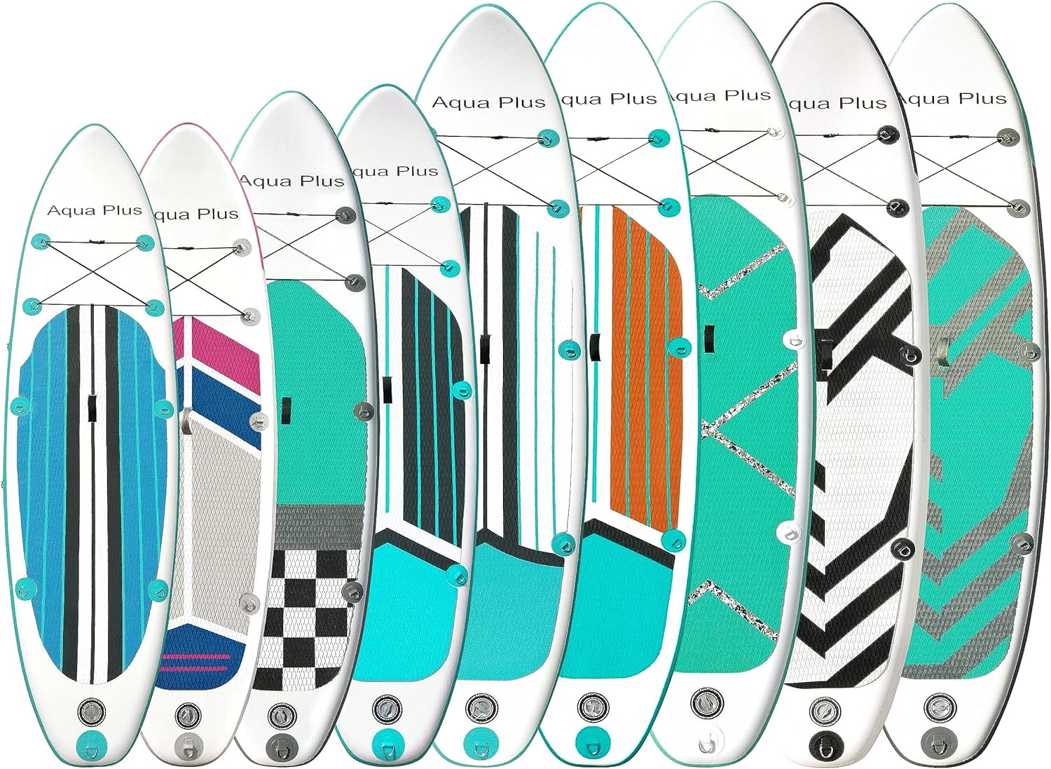 Aqua Plus SUP inflable de 6 pulgadas de grosor para todos los niveles de habilidad, tabla de remo de pie, remo, bomba de doble acción, mochila de