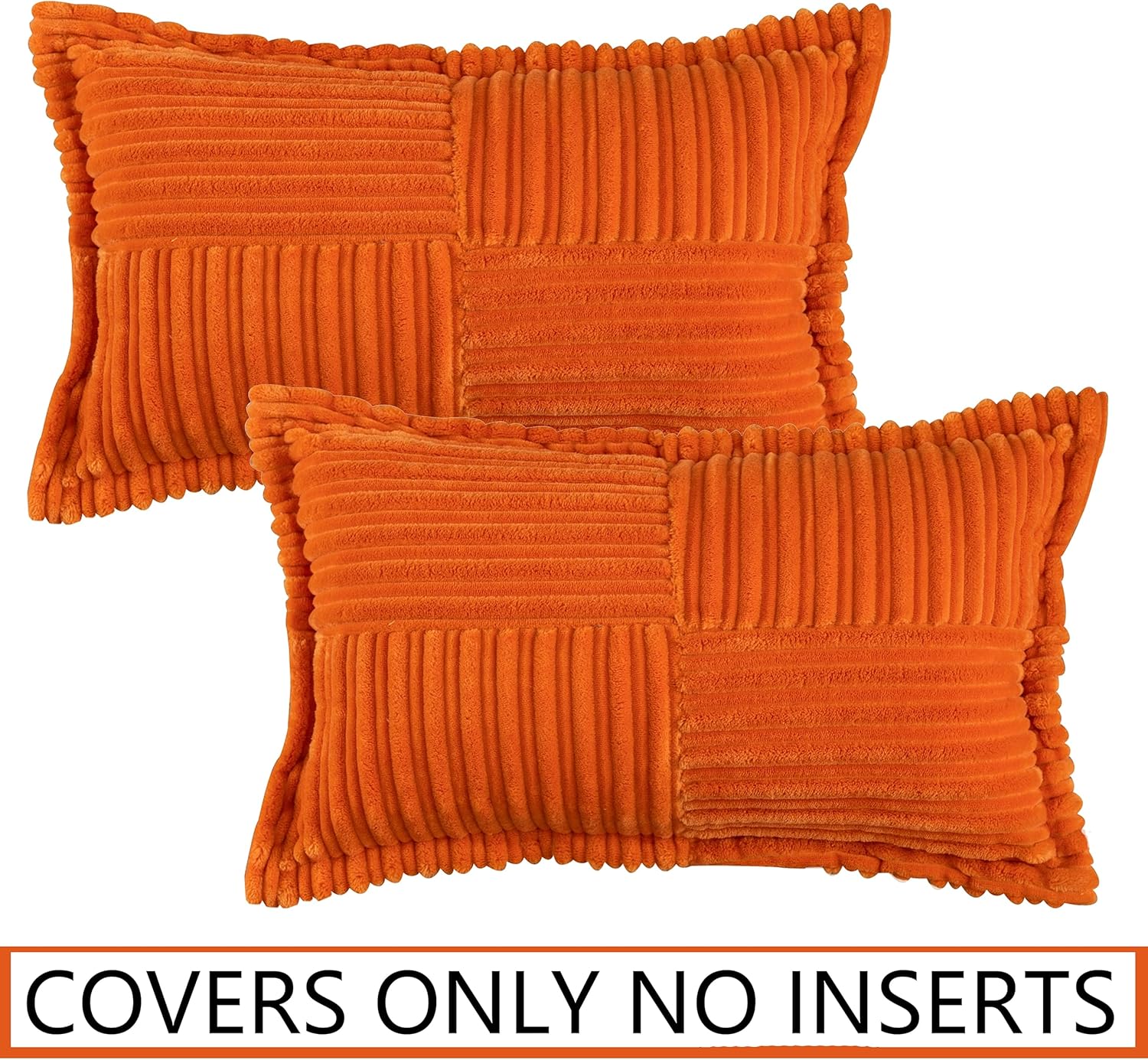 UGASA – Juego de 2 fundas de almohada de pana súper suave con textura de rayas para otoño, fundas de cojín decorativas con costado ancho para casa