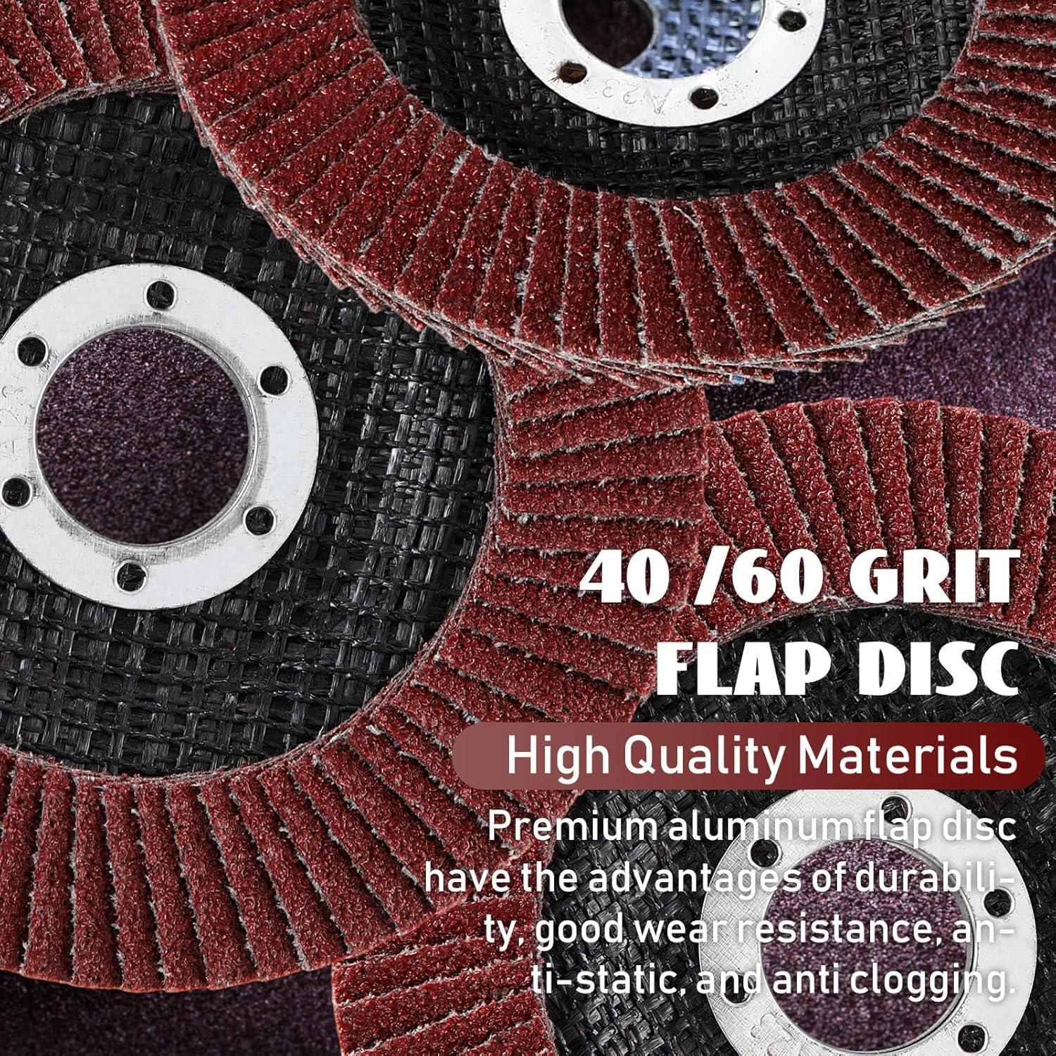 Landhoow Paquete de 80 discos de solapa de 4 12 pulgadas para amoladora angular de 4.5 x 78 pulgadas, lijadora de óxido de aluminio, discos