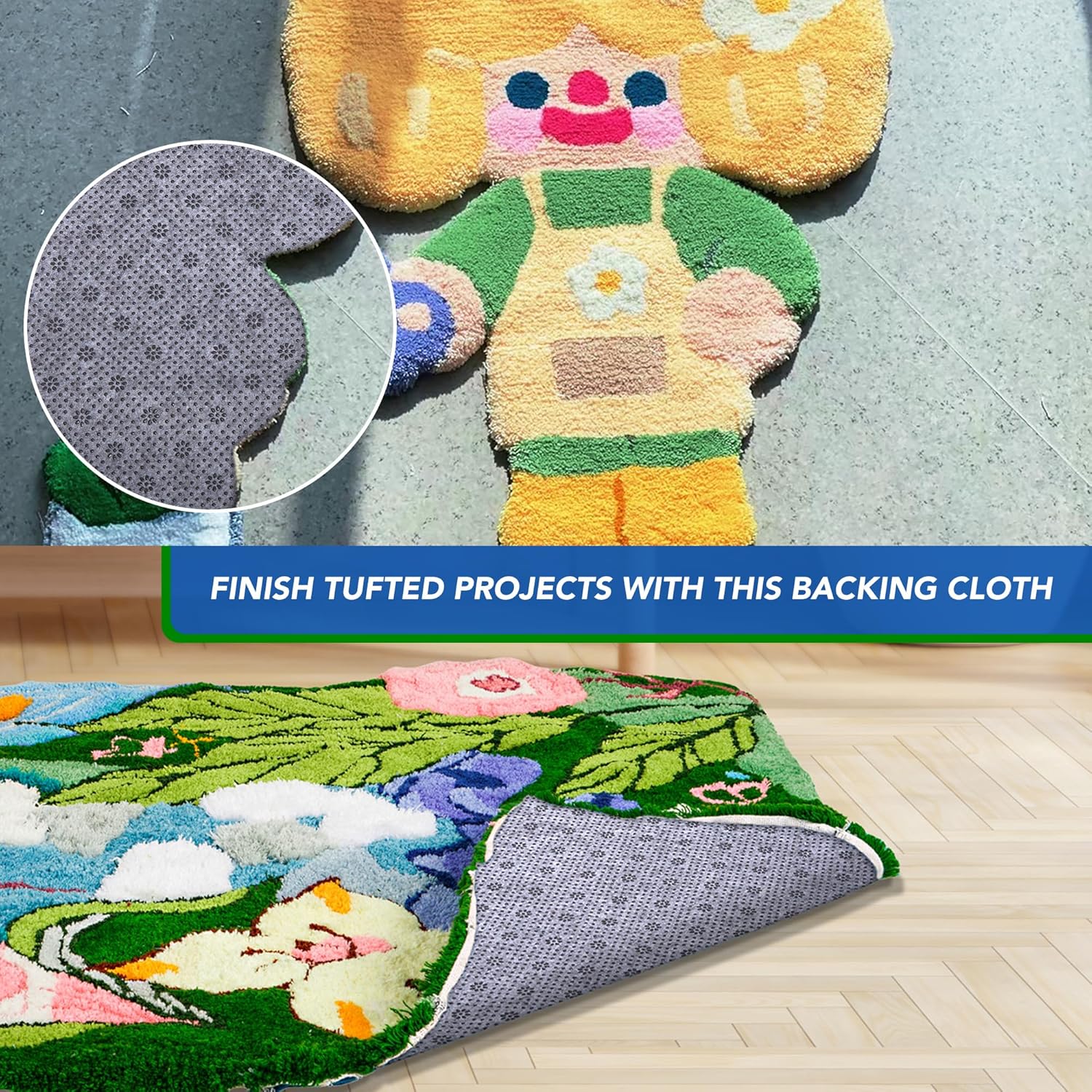 Non Slip Area Rug Pad, Non Skid Rug Backing for Carpet Premium Thick Rug Gripper for Hardwood Floors Ideal Rug Tufting Gun Supplies (80×80 inches)