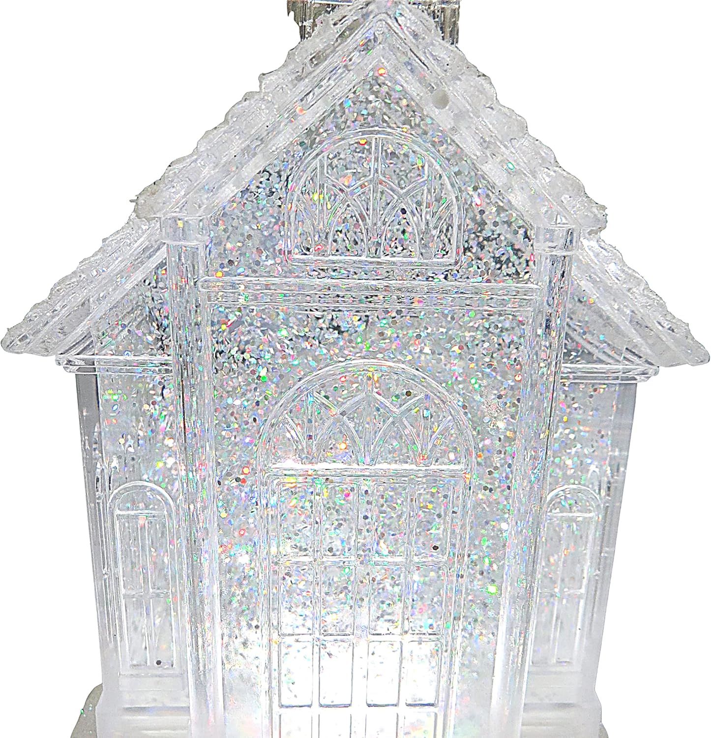 Christmas by Roman Inc., Colección Confetti Lites, 10.25 pulgadas de alto, confeti con remolino LED, cúpula de luz para iglesia, linterna, globo de