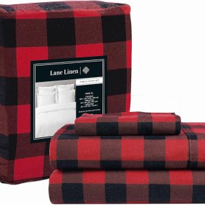 LANE LINEN Juego de sábanas de franela de 100 % algodón de 3 piezas, tamaño individual XL, ropa de cama ligera, cepillada para mayor suavidad, LANE LINEN Juego de sábanas de franela de 100 % algodón de 3 piezas, tamaño individual XL, ropa de cama ligera, cepillada para mayor suavidad,