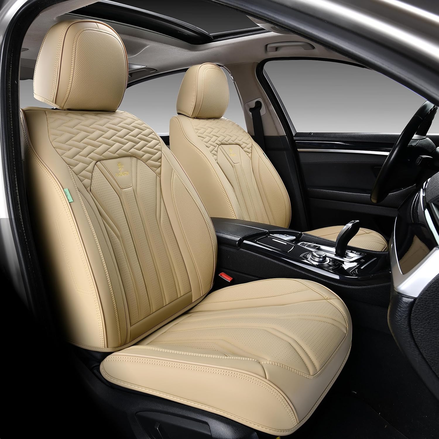 Fundas de asiento para automóviles, fundas de asiento impermeables, fundas de asiento de cuero para automóvil, paquete de 2, protector universal de
