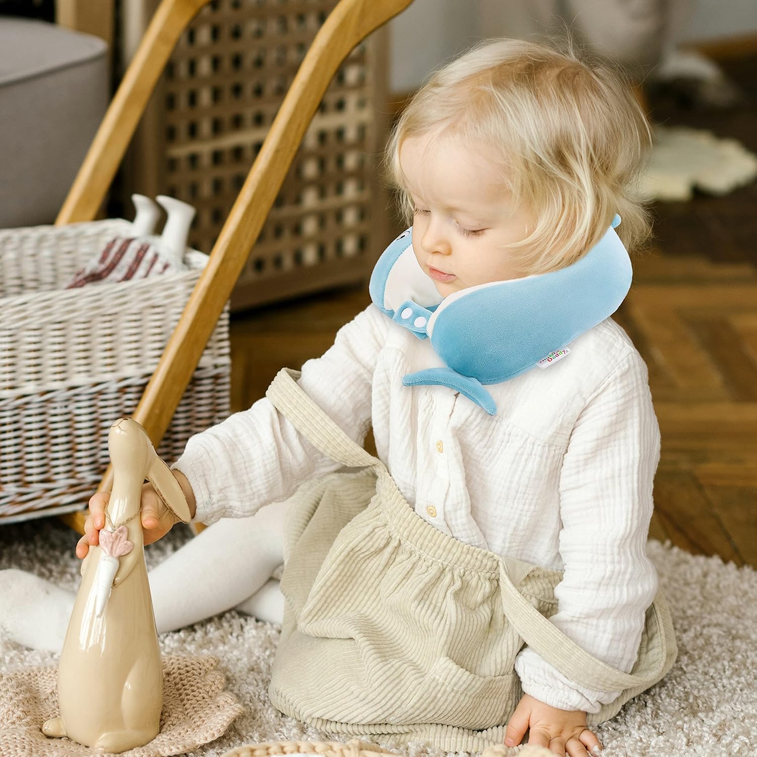 Niuniu Daddy Almohadas de viaje para niños de 3 a 8 años  Almohadas de cuello de espuma viscoelástica suaves y ajustables para avión, asiento de