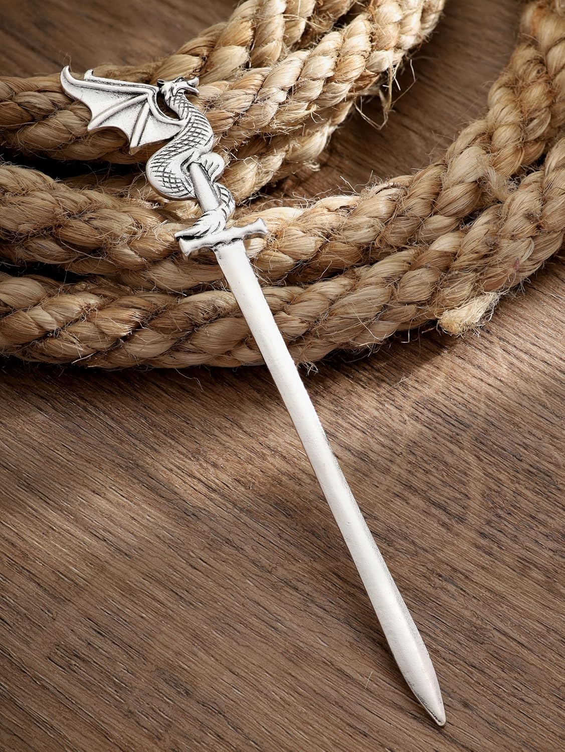 HAQUIL Palo de pelo de ala de dragón vikingo para mujeres y hombres, horquilla gótica punk con diseño de moda para hombres y mujeres, regalo de