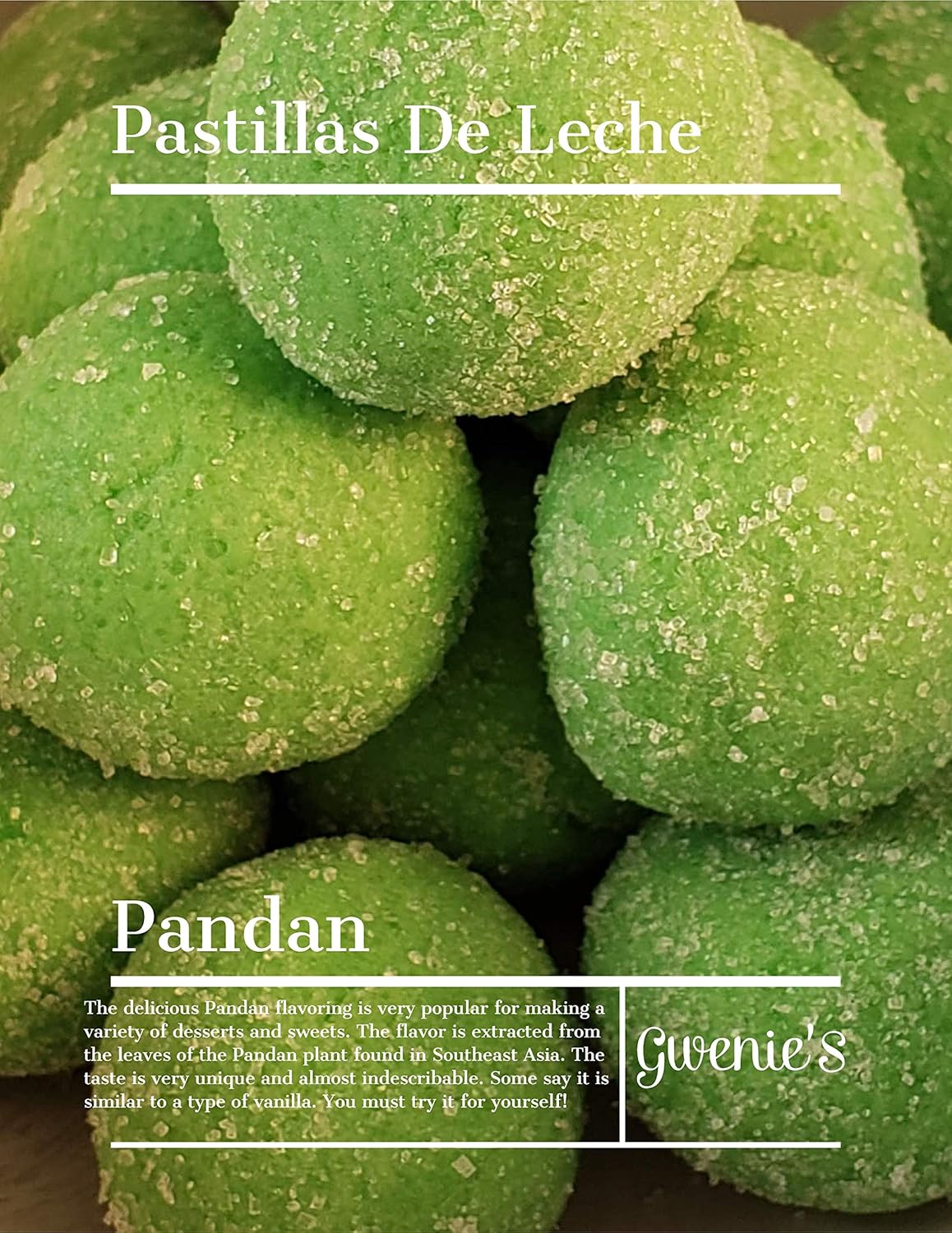 Gwenie’s Pastries Pandan Pastillas de Leche (paquete de 5) Dulces de leche filipina