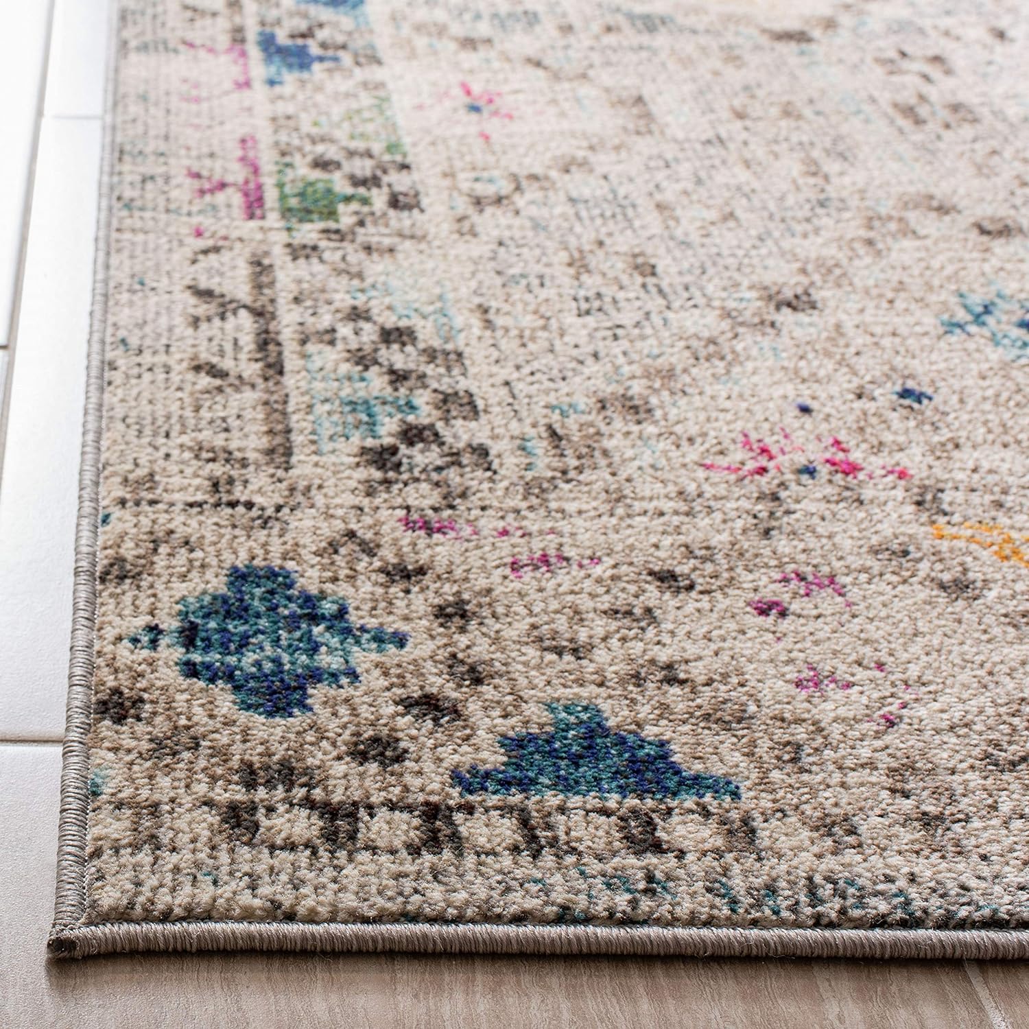 Safavieh Madison Collection MAD418F – Alfombra de área con diamantes, Polipropileno, Grisamarillo