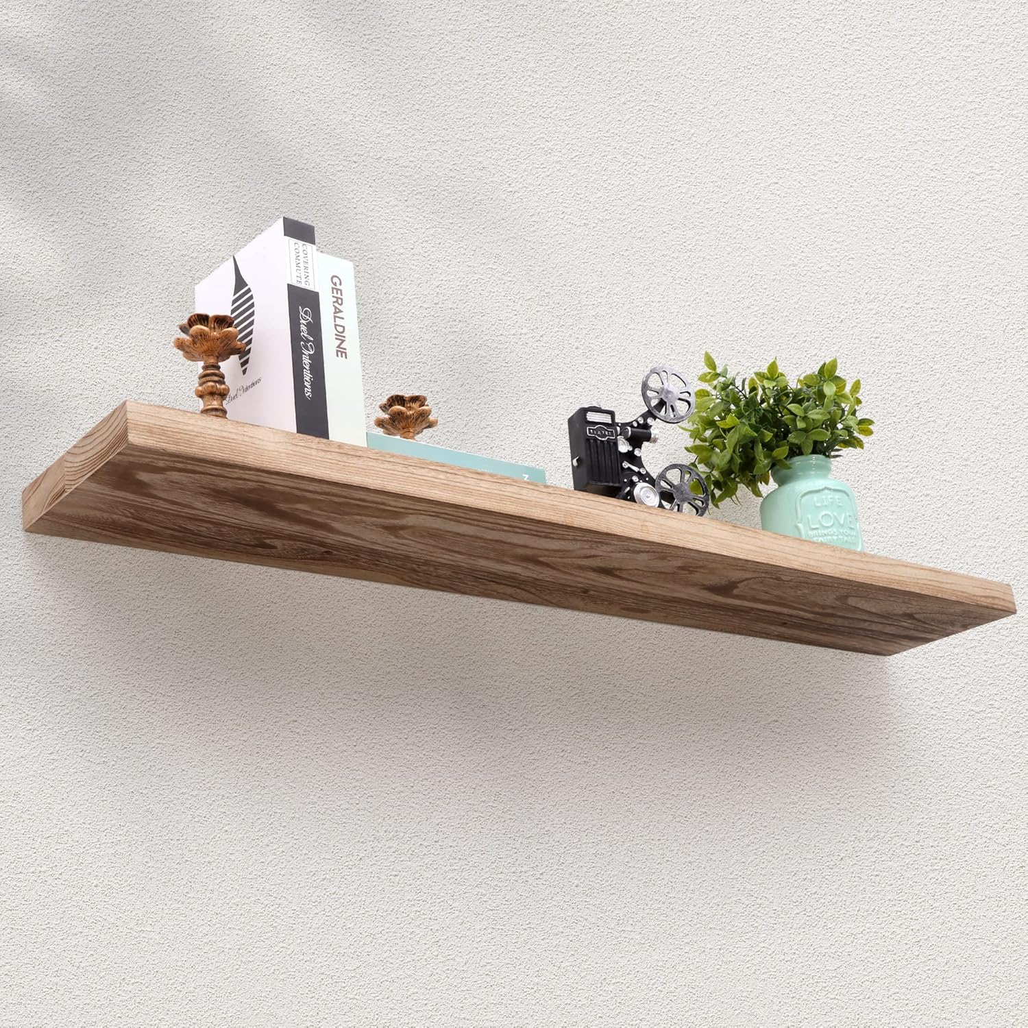 Axeman Estantes flotantes, estantes de pared de madera maciza rústica de 8 pulgadas de profundidad para almacenamiento, estantería de exhibición